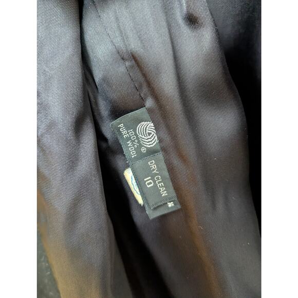 Saks Fifth Avenue Vintage 100% Wool Coat Size 10 Double Breasted Pea Coat - Picture 6 of 14